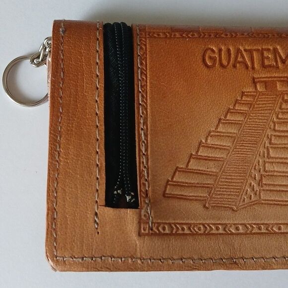 Guatemala Tourist Wallet Leather Embossed Hand Painted Crafts Mexico Unisex - Picture 13 of 14